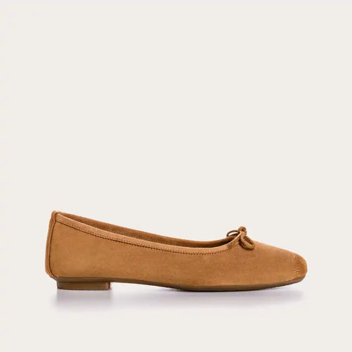 Ballerines Reqins Harmony Cuir Velours Camel