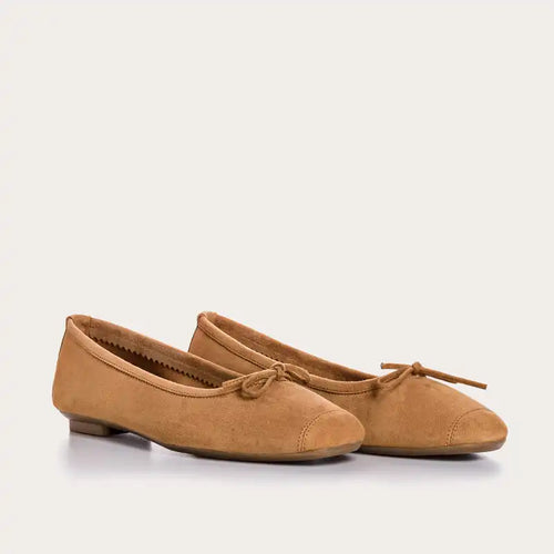 Ballerines Reqins Harmony Cuir Velours Camel