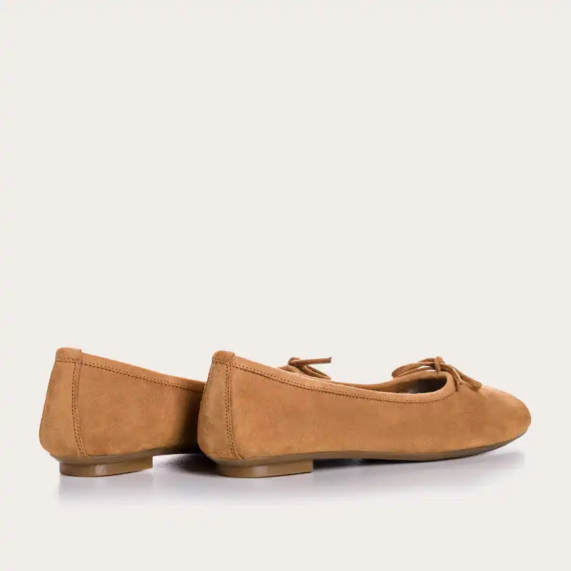 Ballerines Reqins Harmony Cuir Velours Camel