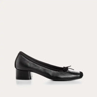 Ballerines à talons Reqins Kyriel Cuir/Cuir Velours Noir