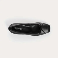 Ballerines à talons Reqins Kyriel Cuir/Cuir Velours Noir