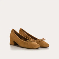 Ballerines à talons Reqins Kyriel Cuir Velours Camel