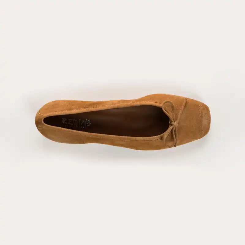 Ballerines à talons Reqins Kyriel Cuir Velours Camel