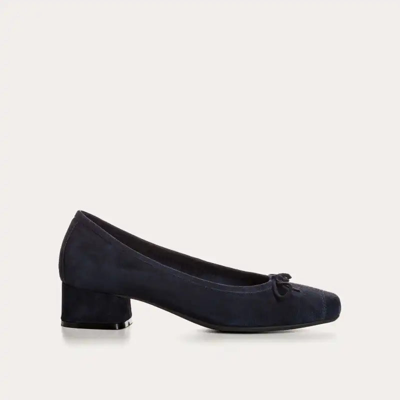 Ballerines à talons Reqins Kyriel Cuir Velours Nuit