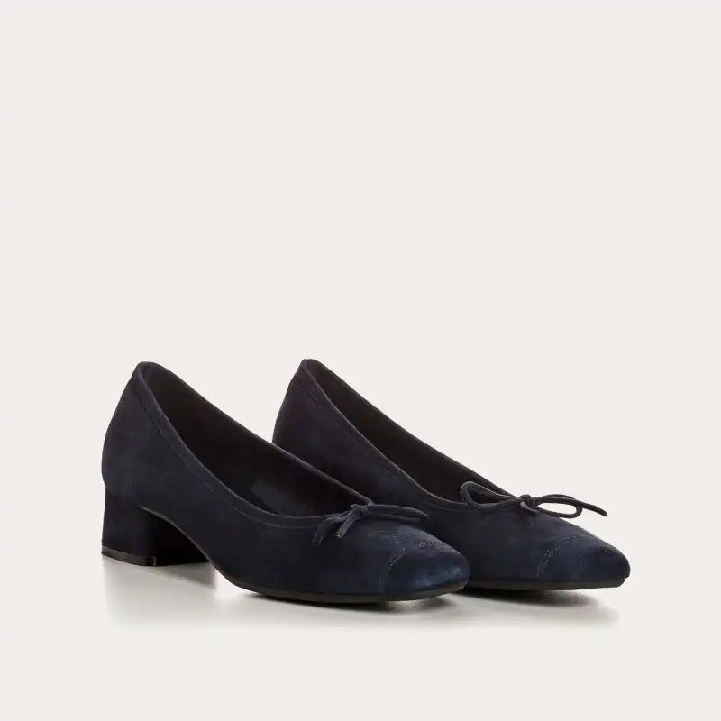 Ballerines à talons Reqins Kyriel Cuir Velours Nuit