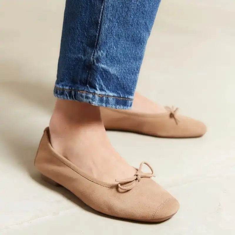 Ballerines Reqins Harmony Cuir Velours Naturel