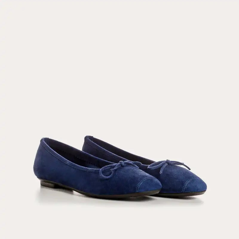 Ballerines Reqins Harmony Cuir Velours Ocean