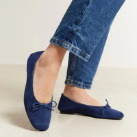 Ballerines Reqins Harmony Cuir Velours Ocean