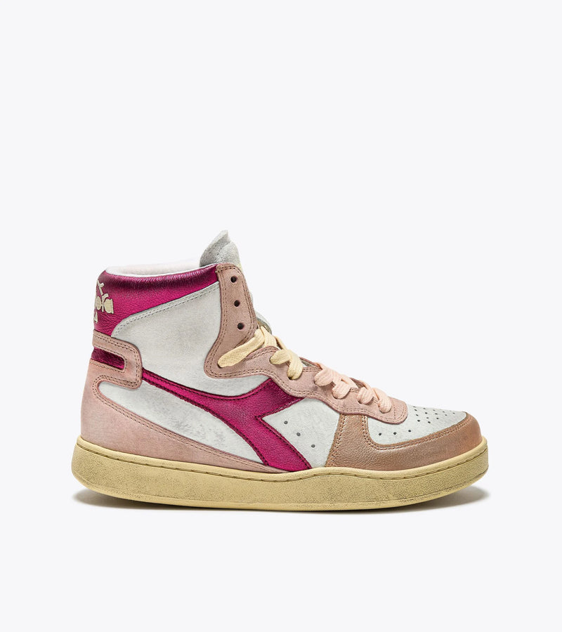 Baskets Diadora Mi Metal Pigskin Used Wn Rose Cornouille Clair
