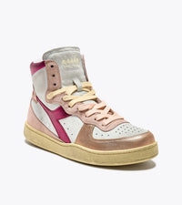 Baskets Diadora Mi Metal Pigskin Used Wn Rose Cornouille Clair