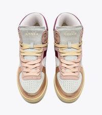 Baskets Diadora Mi Metal Pigskin Used Wn Rose Cornouille Clair