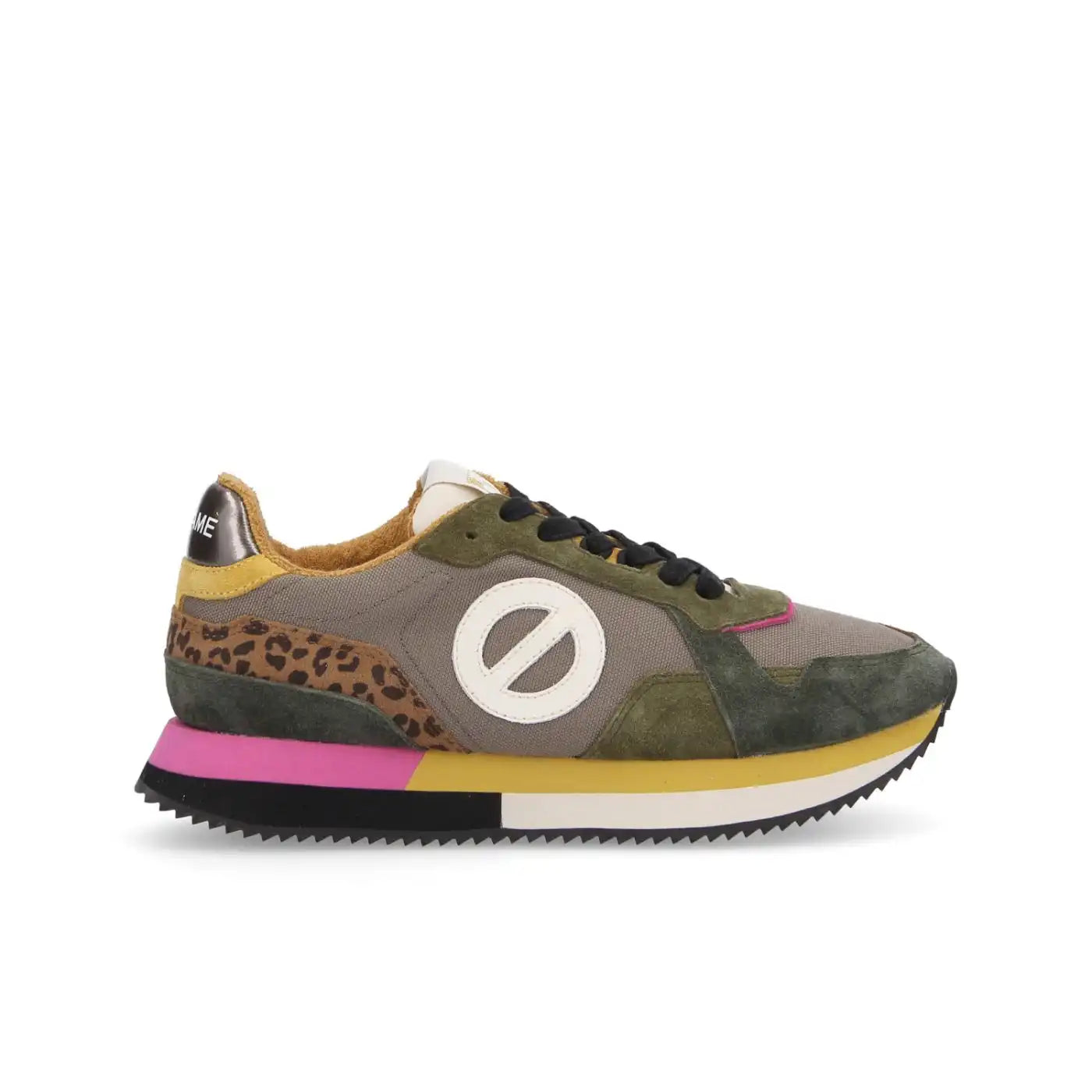 NO NAME Mia Jogger Suede Nylon Leo Olive Taupe Brown Sneakers FREE Delivery Boutique Access Nykita