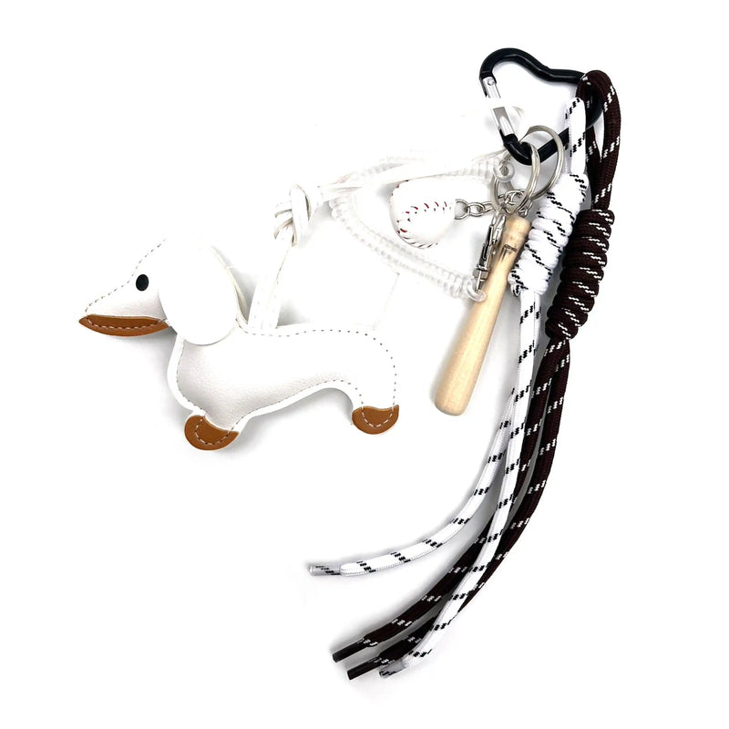 Bijou/Grigri de sac Teckel Blanc