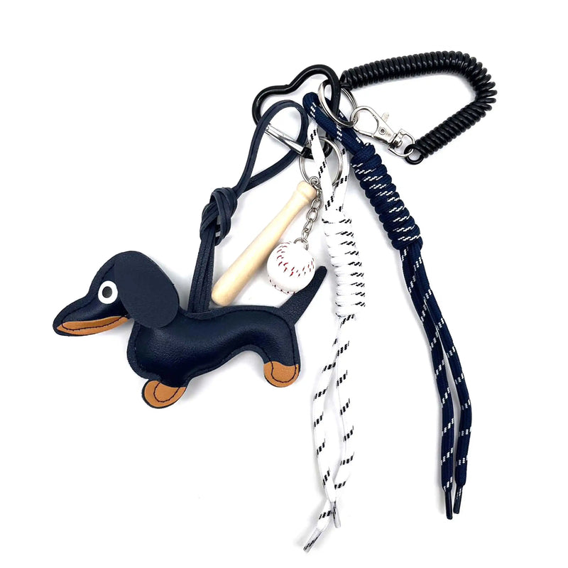 Bijou/Grigri de sac Teckel Bleu Marine