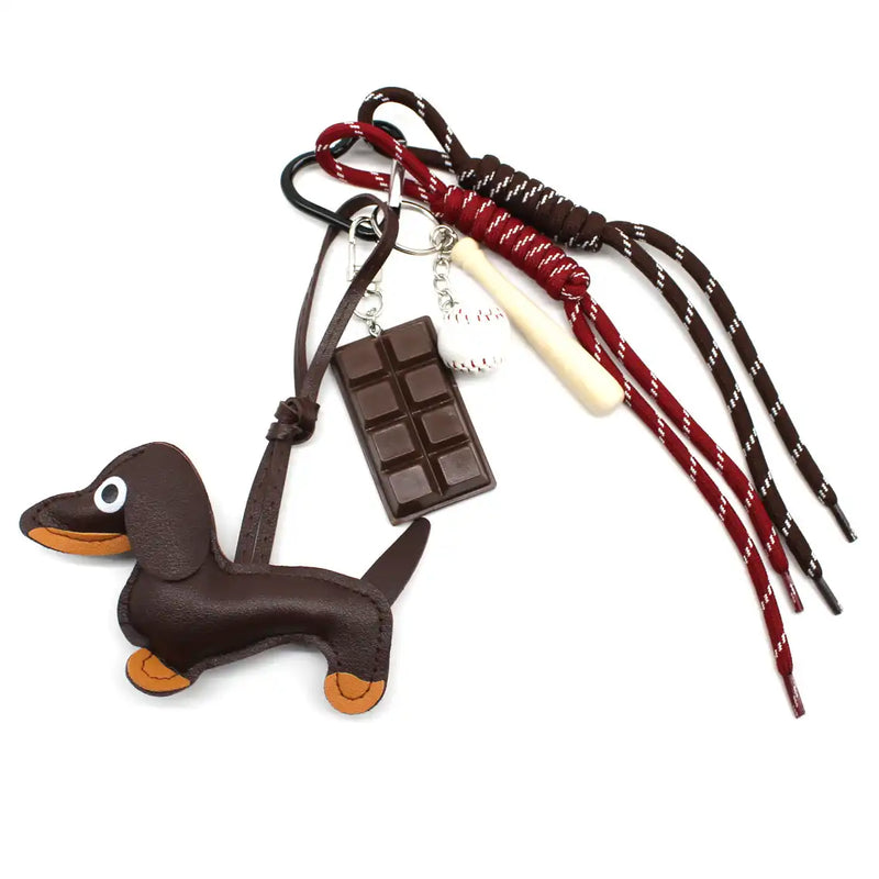 Bijou/Grigri de sac Teckel Marron