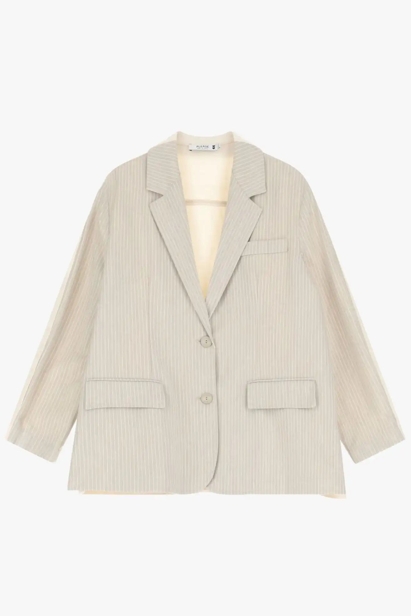 Blazer Oversize Please bicolore à rayures Sabbia