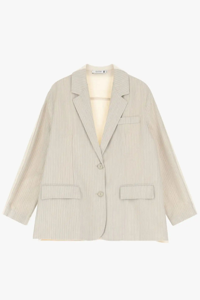 Blazer Oversize Please bicolore à rayures Sabbia