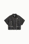 Blouson manches courtes Imperial en cuir Nero