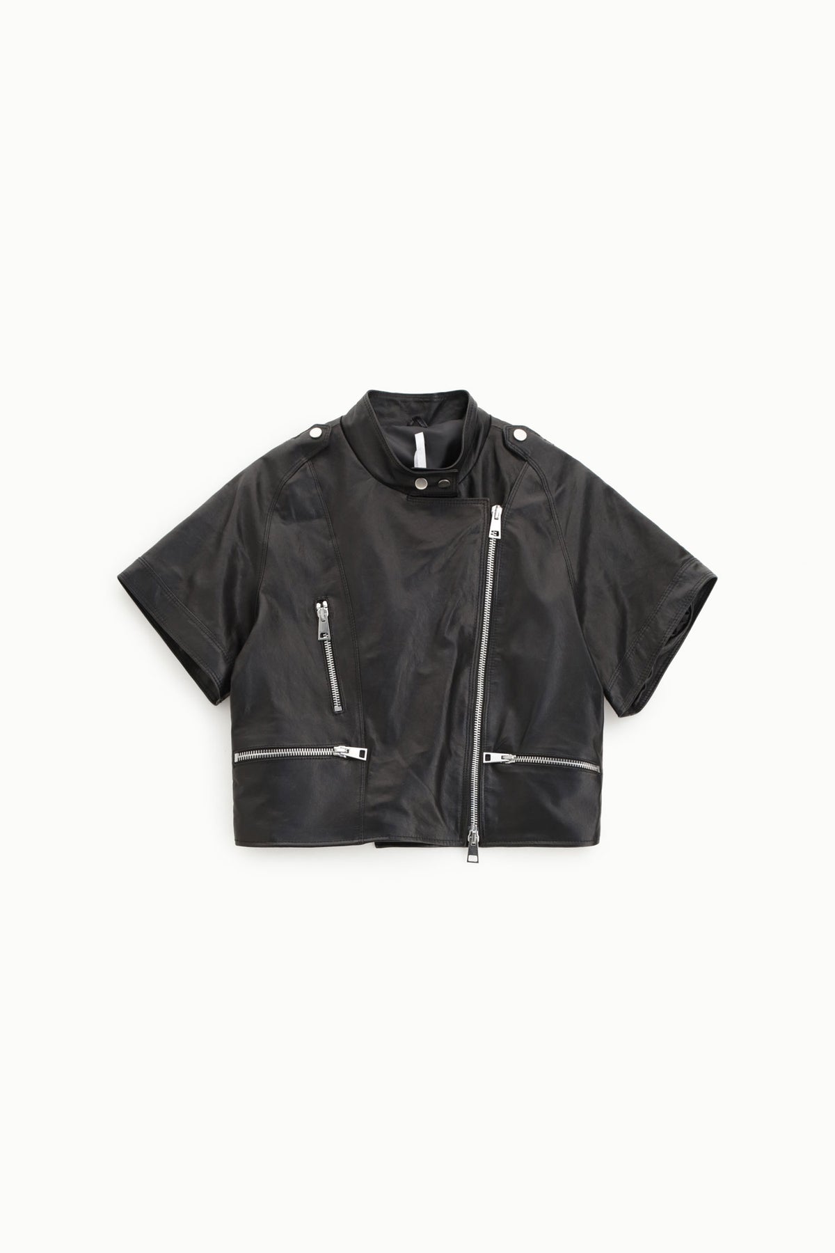 blouson-manches-courtes-cuir-nero