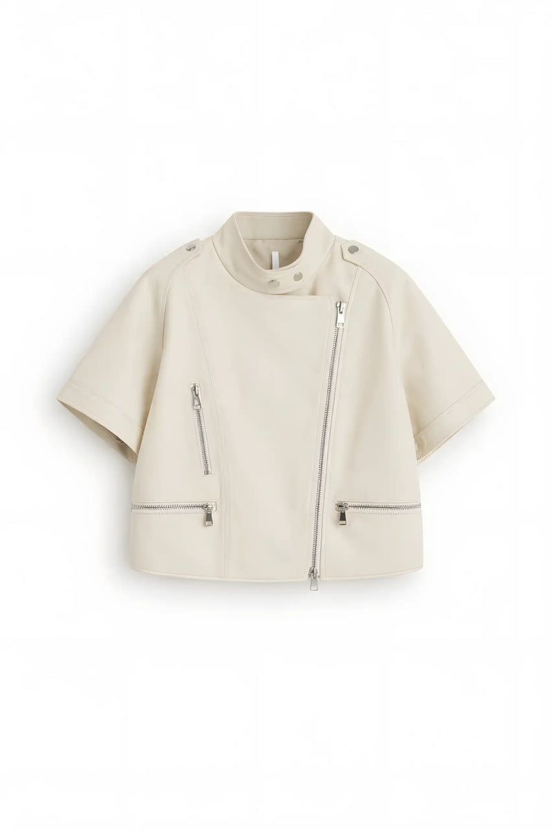 Blouson manches courtes Imperial en cuir Burro