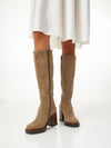 Bottes Ovyé à talons Taupe