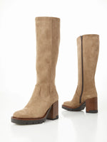Bottes Ovyé à talons Taupe