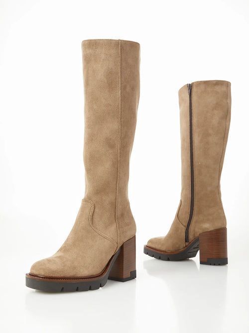 Bottes Ovyé à talons Taupe