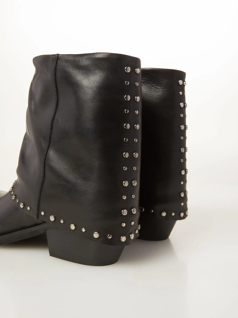 Bottines OVYE Cowboy Cuir Noir Livraison gratuite