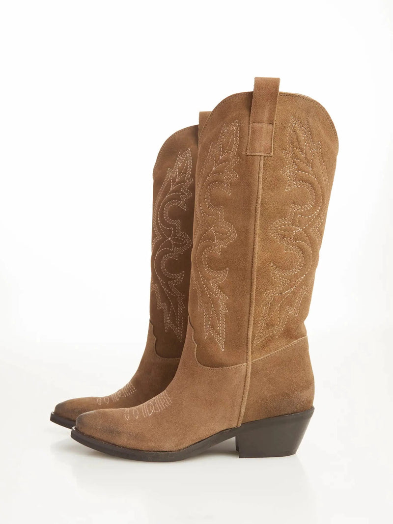 Santiags Ovyé Suede Cowboy Taupe