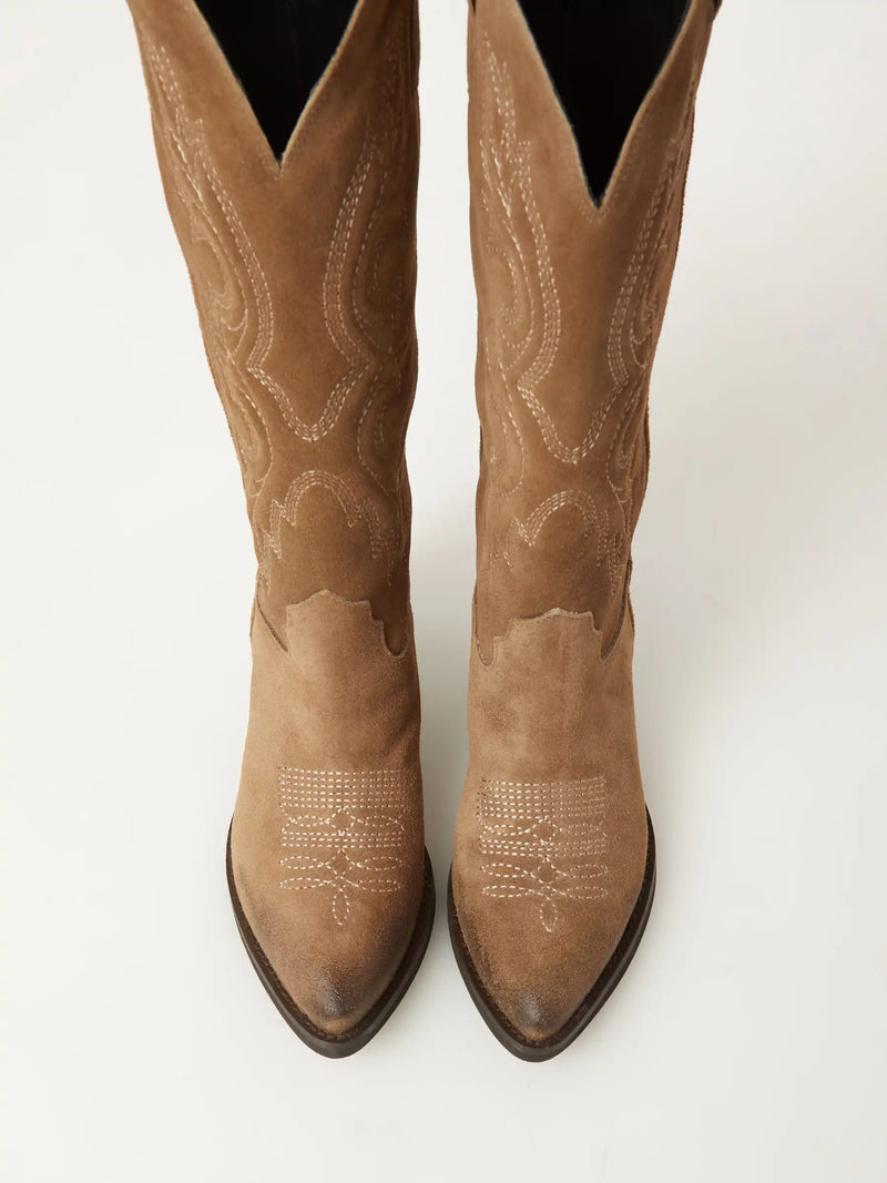 Santiags Ovyé Suede Cowboy Taupe