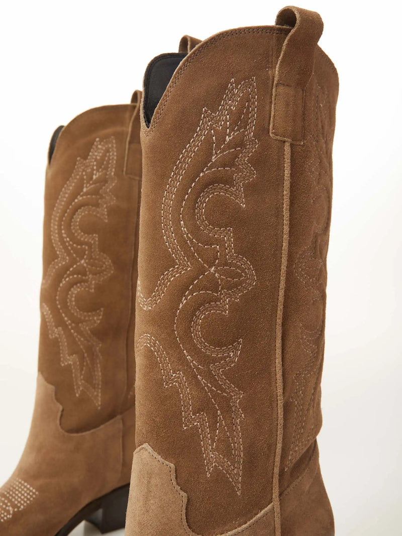 Santiags Ovyé Suede Cowboy Taupe