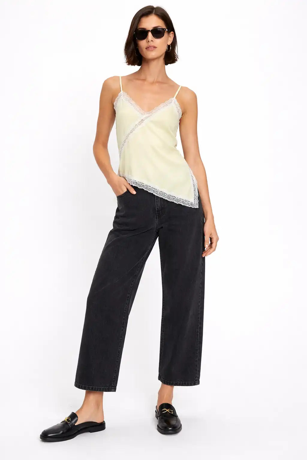 Caraco asymétrique en dentelle Imperial Canarino