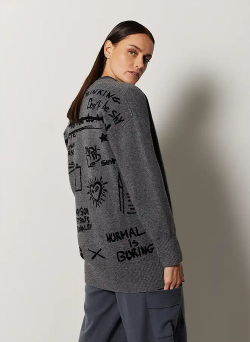 Cardigan Notshy Graphity Charbon/Noir