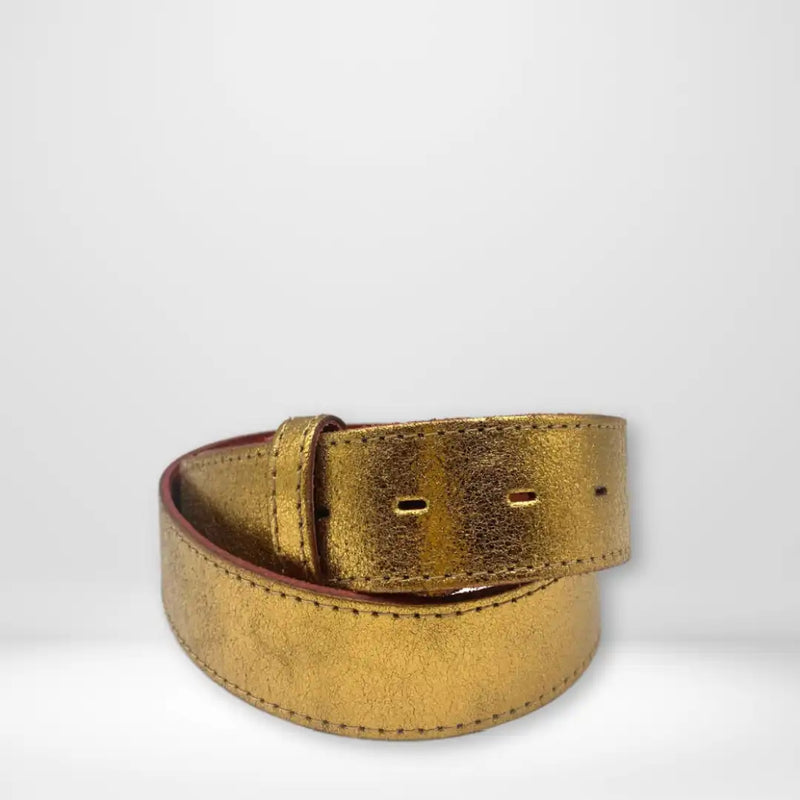 Ceinture Yolète Cuir Laminati Gold