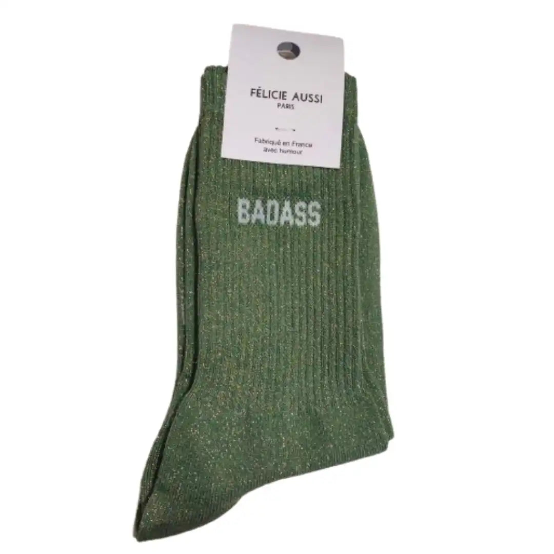 Chaussettes Félicie Aussi Badass Vert Paillettes