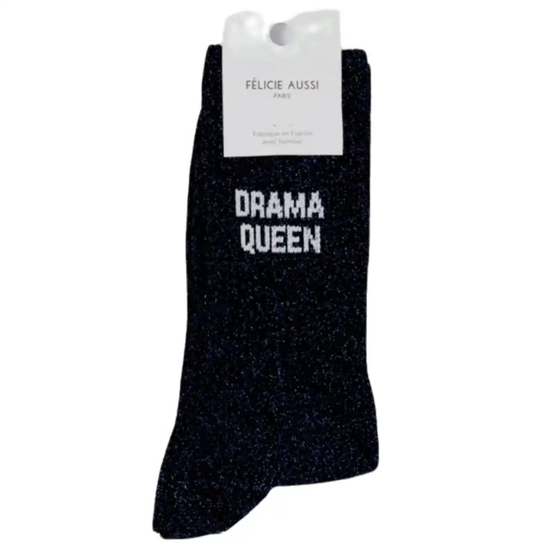 Chaussettes Félicie Aussi Drama Queen Noir/Bleu Paillettes