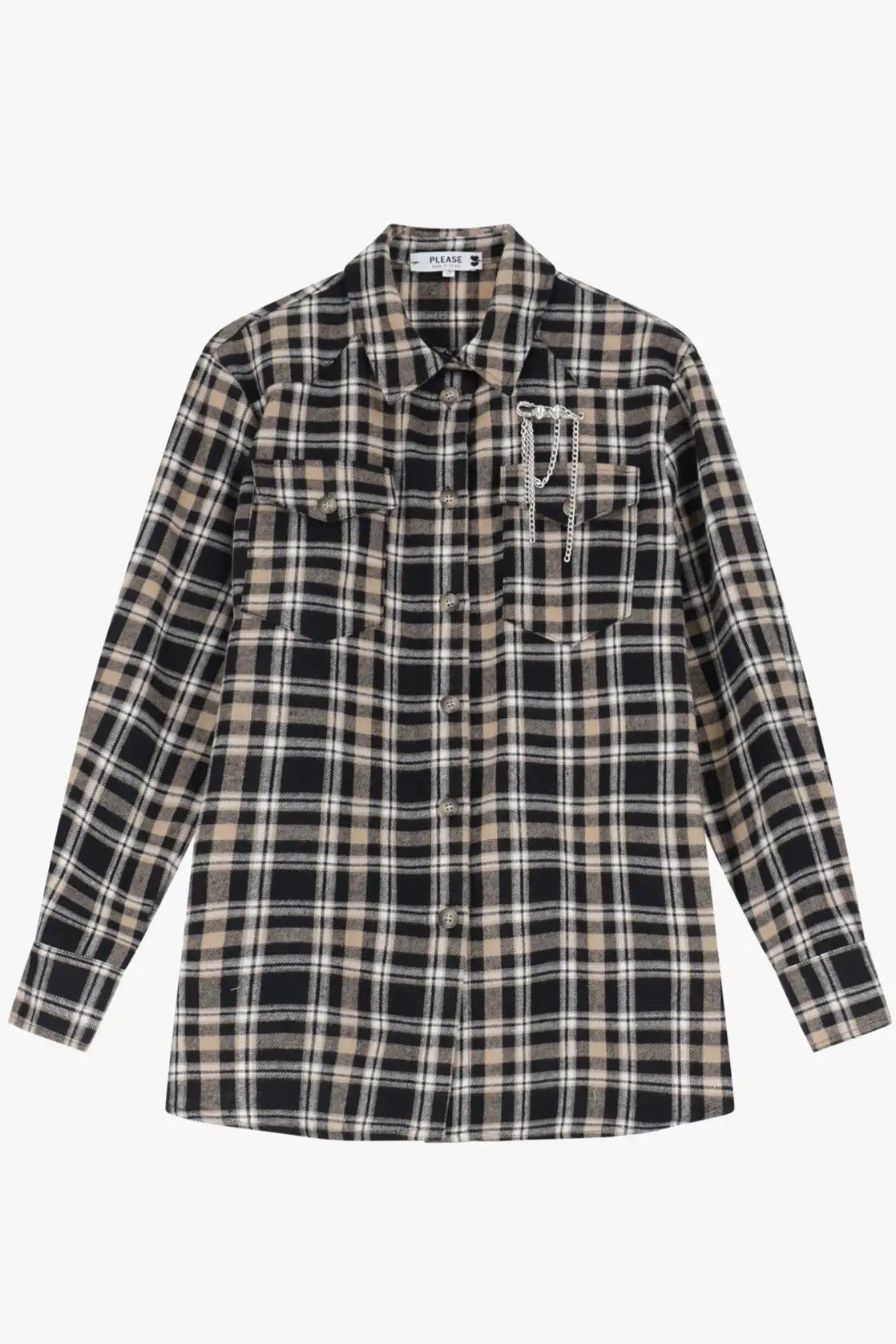 Chemise Please à carreaux Beige/Nero