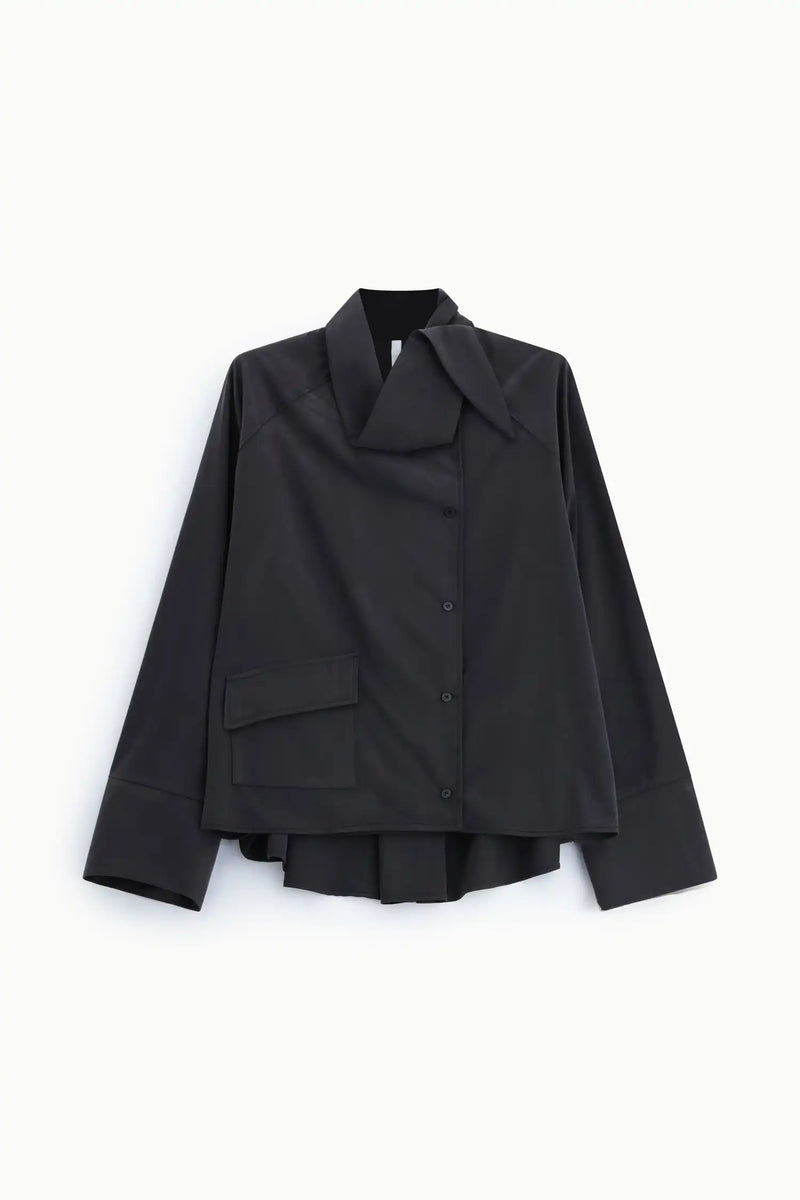 Chemise asymétrique Imperial col foulard Nero