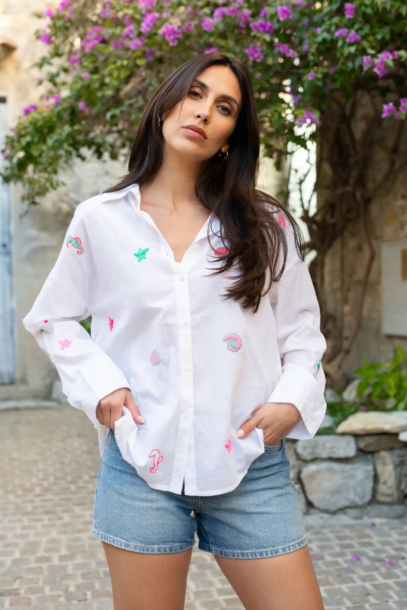 Chemise Mykonos à broderies