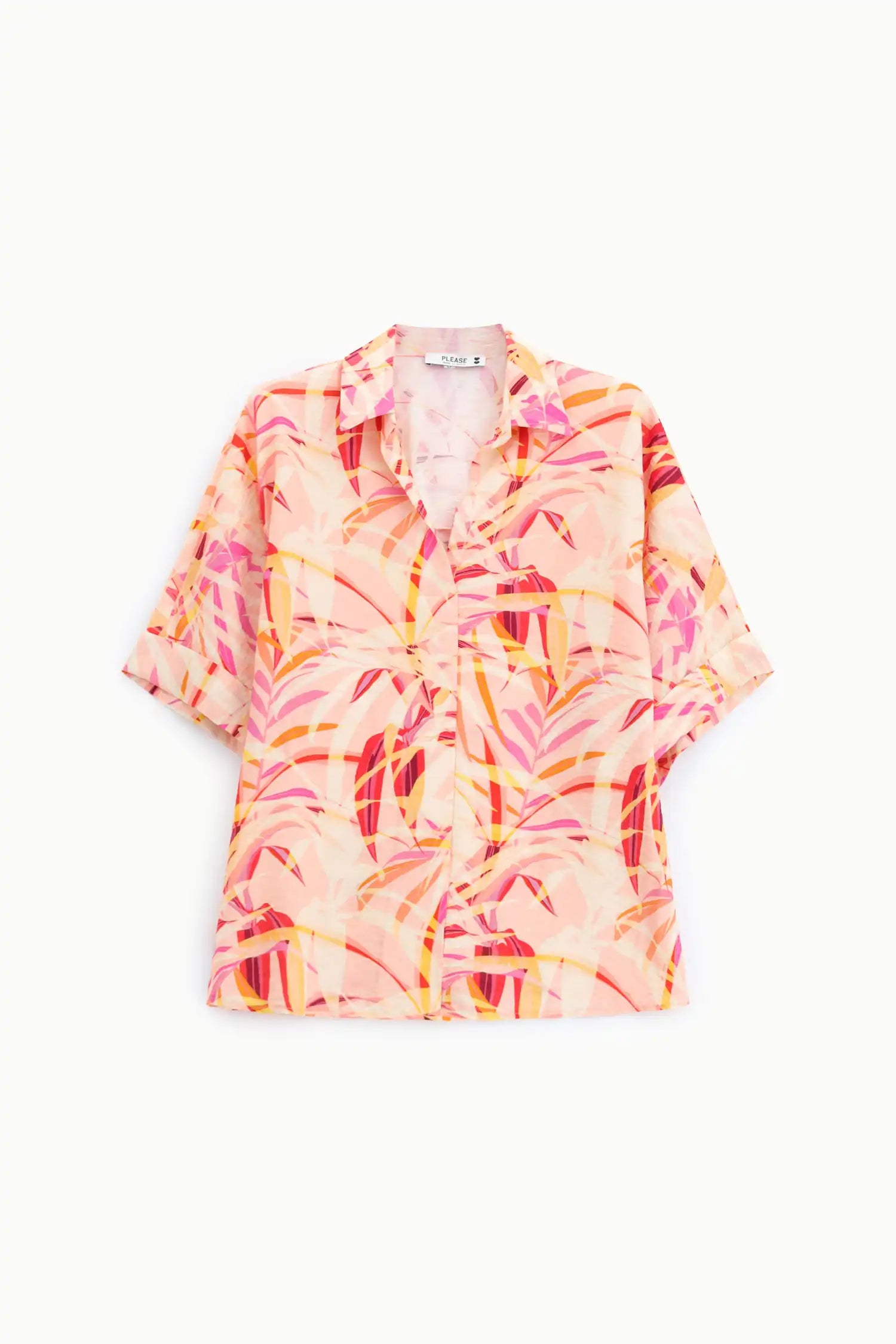 Chemise Please motif feuillage Rosa