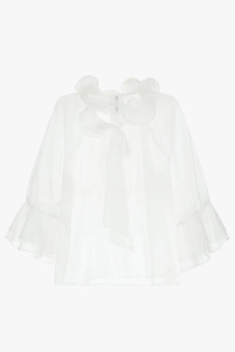 Chemise Imperial à volants Bianco