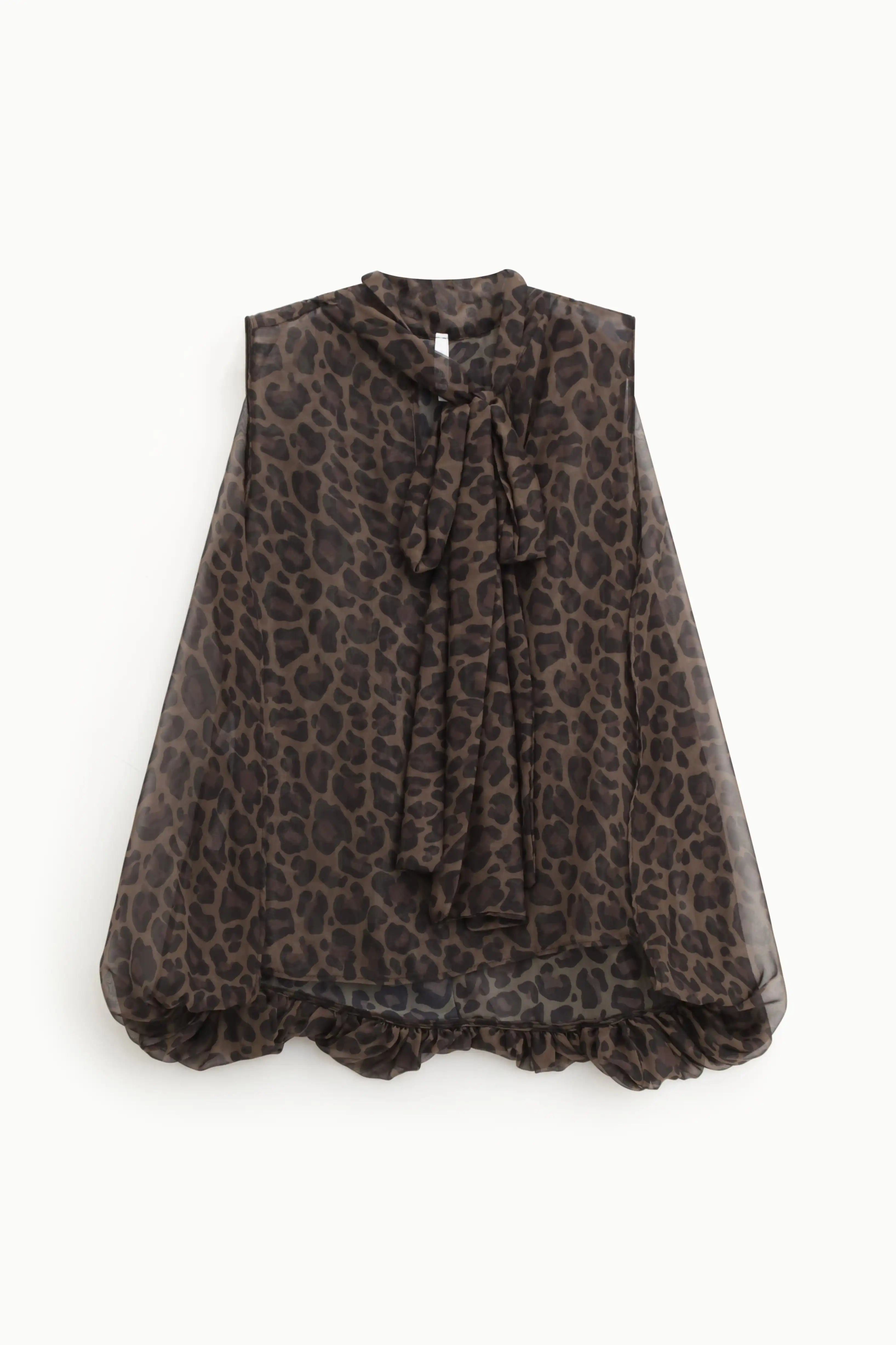 Chemise boule Imperial Léopard Fango/Nero