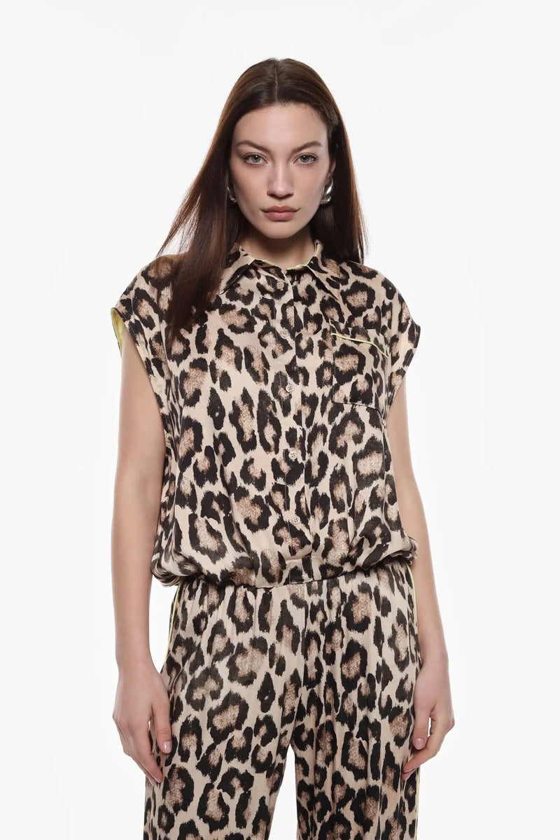 Chemise Imperial léopard Beige/Nero