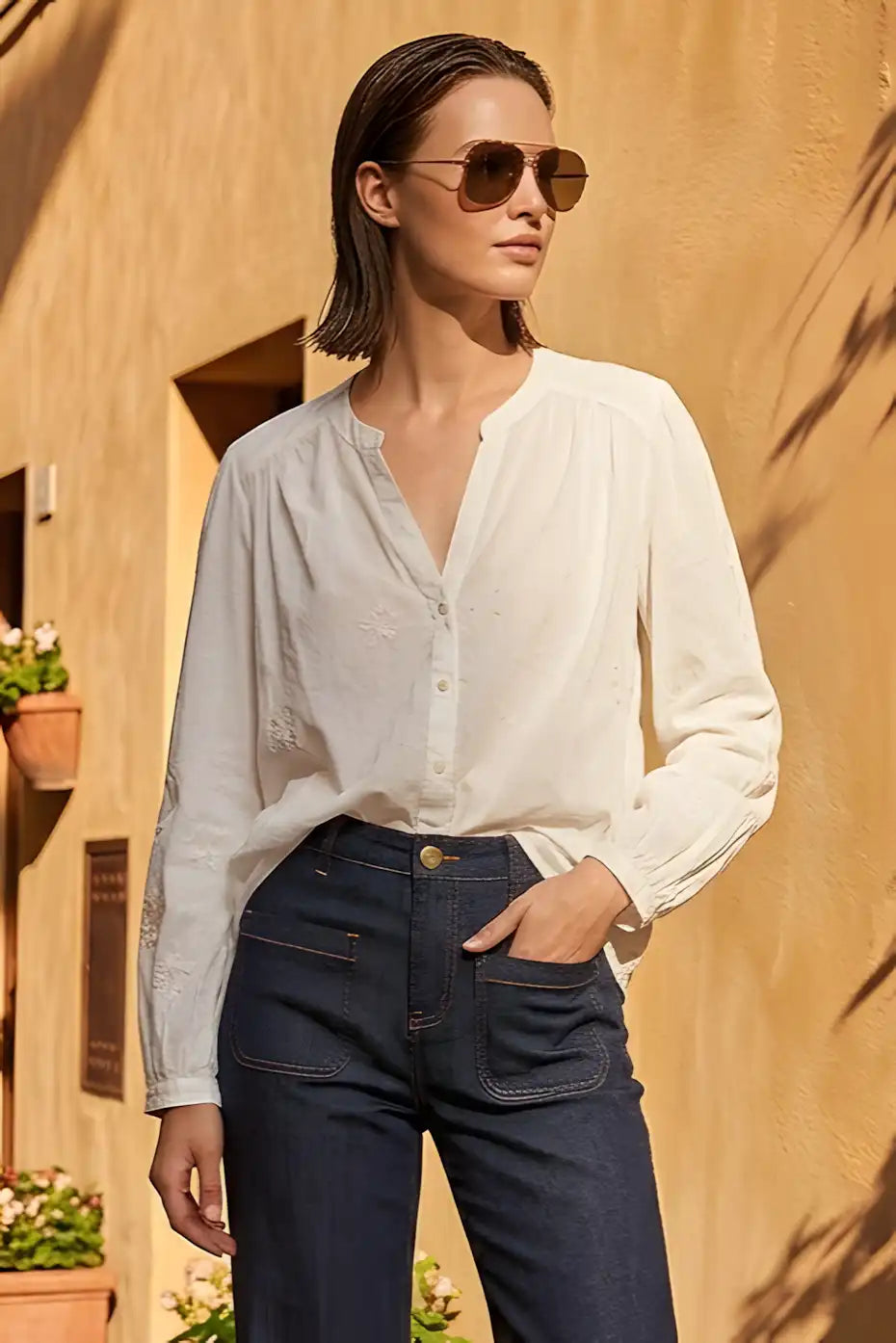 Chemise La Petite Etoile Brodée Belyne Ecru