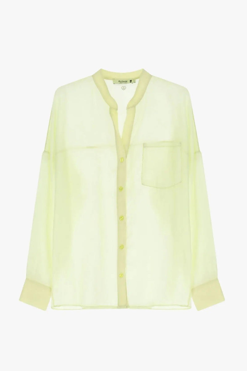 Chemise Please col mao Giallo Fluo