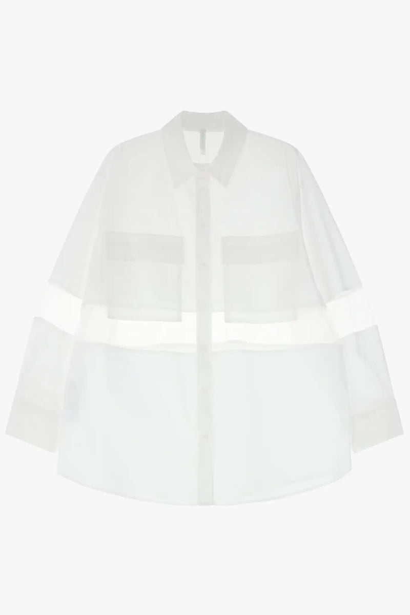 Chemise Imperial bande transparente Bianco