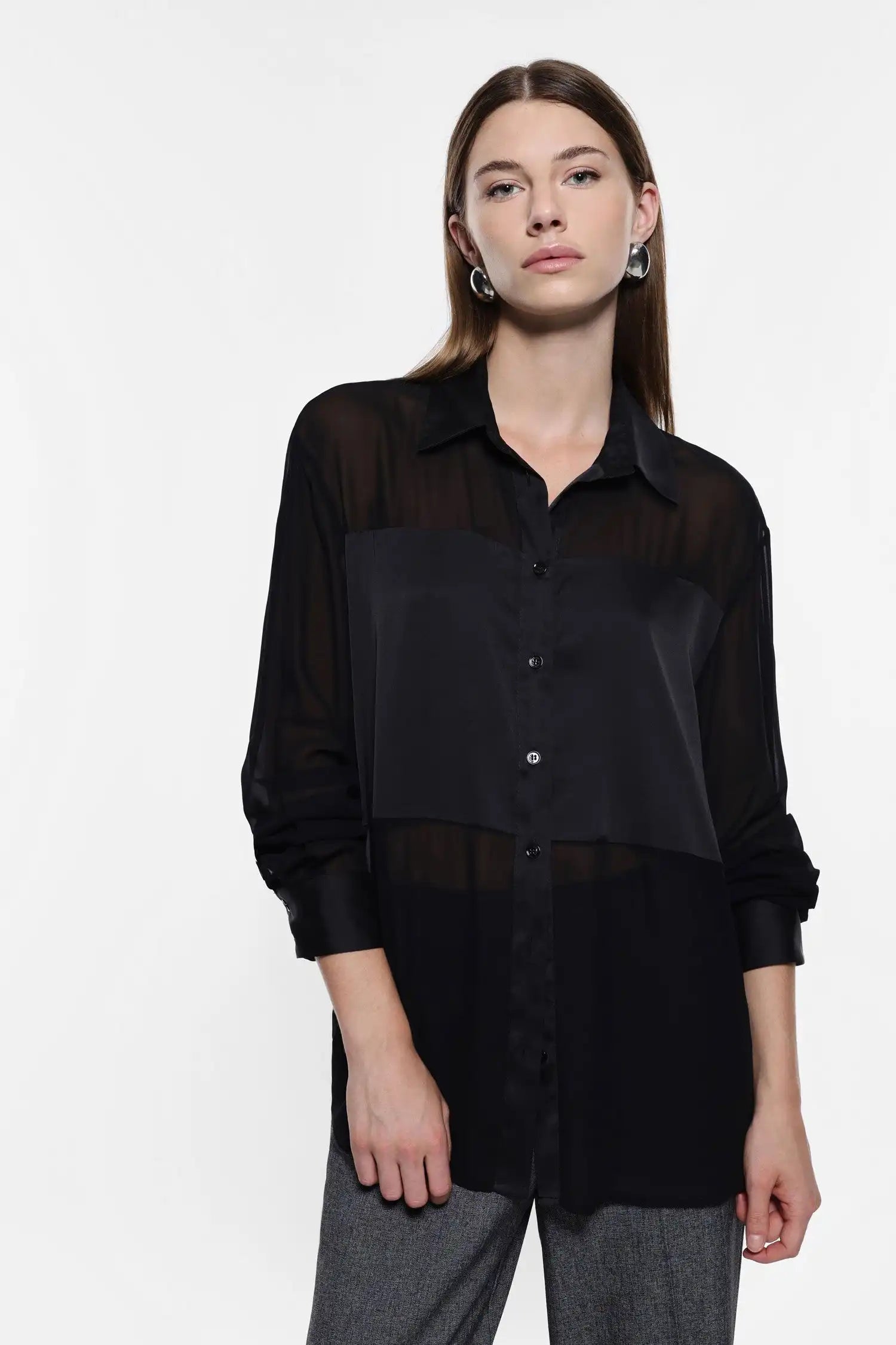 Chemise noire transparente sale