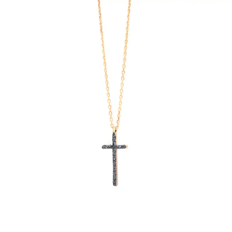 Collier Pendentif Lsonge Croix Elle L Bleu Nuit