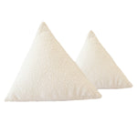Coussin pyramide MX HOME en laine bouclée Blanc Crème