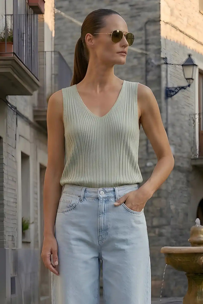 Débardeur en maille Dixie Acqua